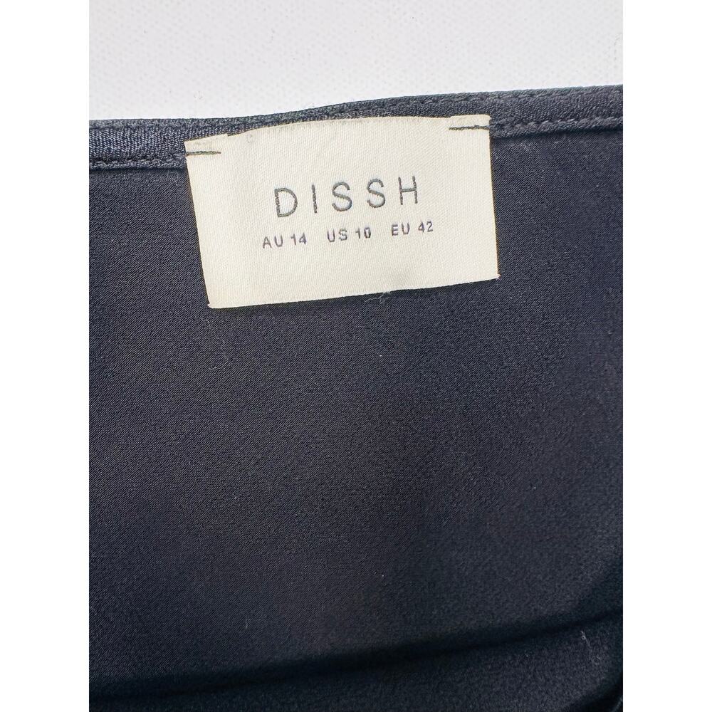 Dissh Charli Black Satin Maxi Skirt Bias Cut Size 10 - Picture 4 of 7